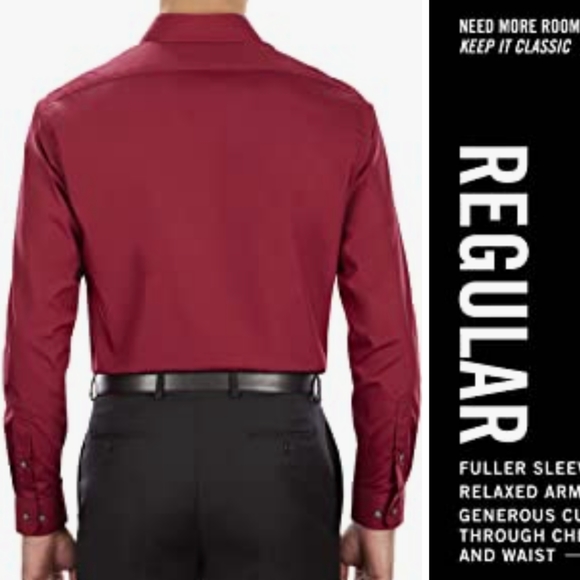 Van Heusen Magenta Wrinkle Free LS Dress Shirt NWT - Picture 2 of 6